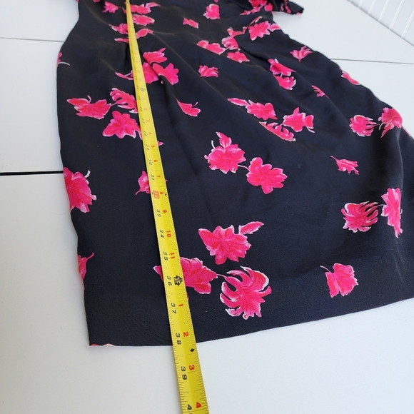 VTG Patrick Collection Ceuise Dress Womens Black Pink Floral 100% Pure Silk Sz 4 - Picture 14 of 15